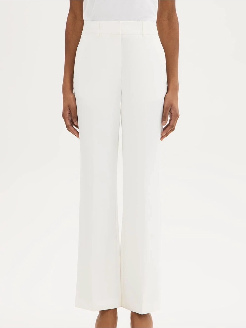 Suzy Shier White High-Rise Wide-Leg Trousers